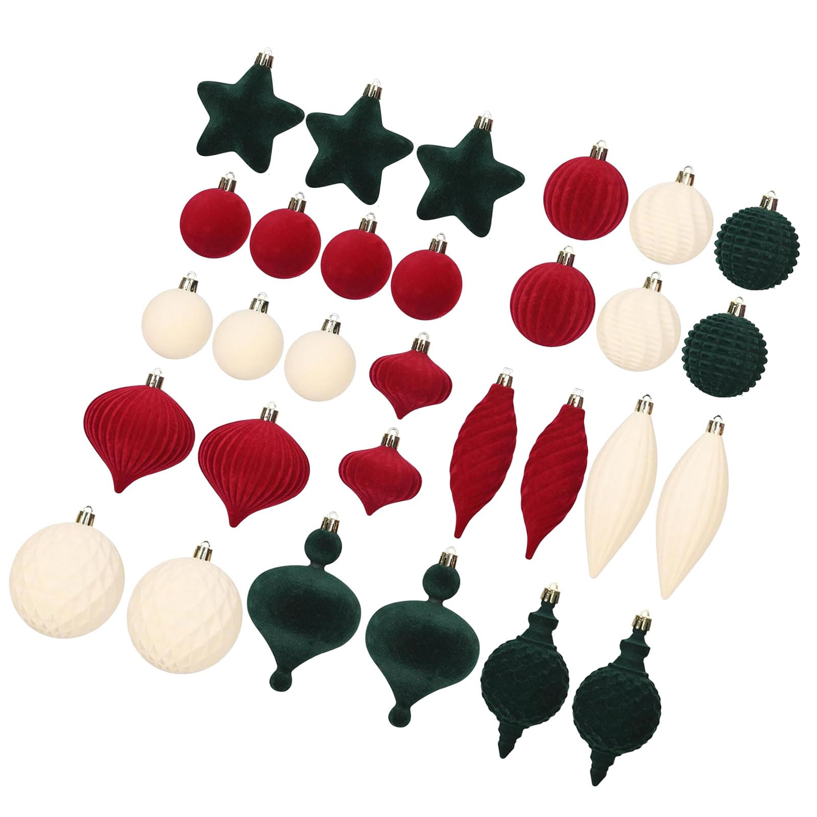 Kalttoy Not Breakable Velutinous Christmas Decoration Set Contemporary Thin Suspended Deck for Celebratory Formatting Modern Christmas Tree Intonation