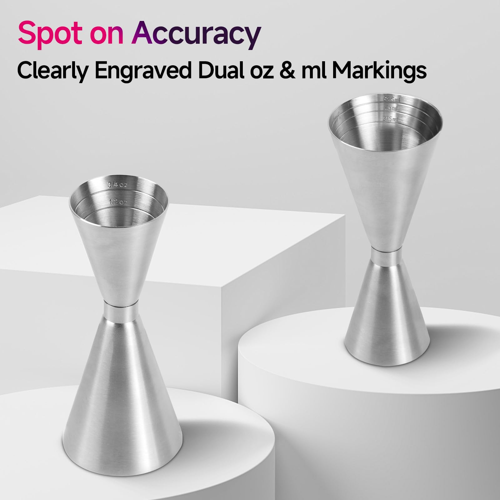 Amazon.com: Lexenic oz/ml Dual Markings Jigger for Bartending, 304