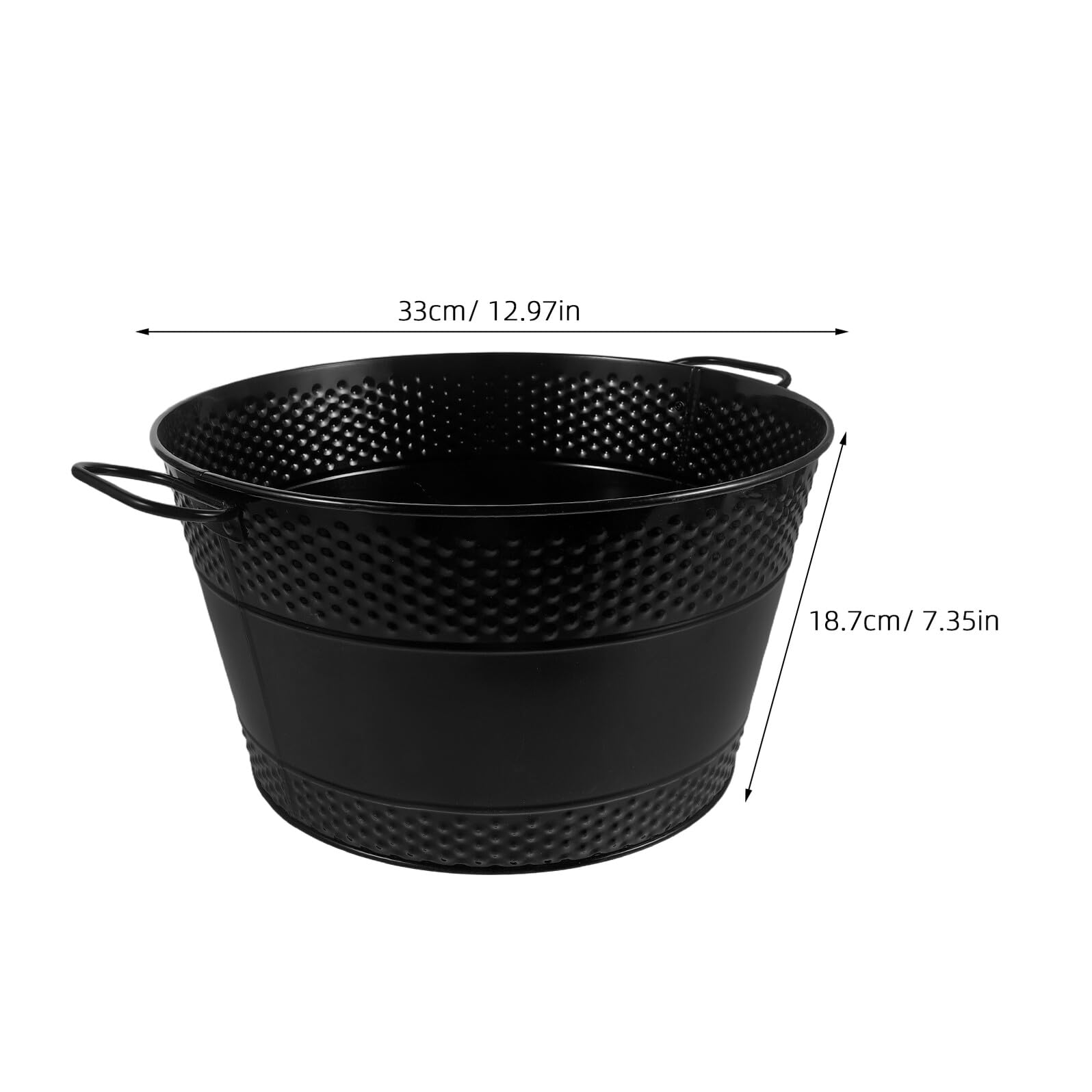 Sosoport Cubo de Almacenamiento de Carbón de Hierro Negro con Asas Dobles, Leñero Metálico para Chimenea Interior, Contenedor para Cenizas y Leña, 33 X 33 X 19 Cm, Soporte Práctico