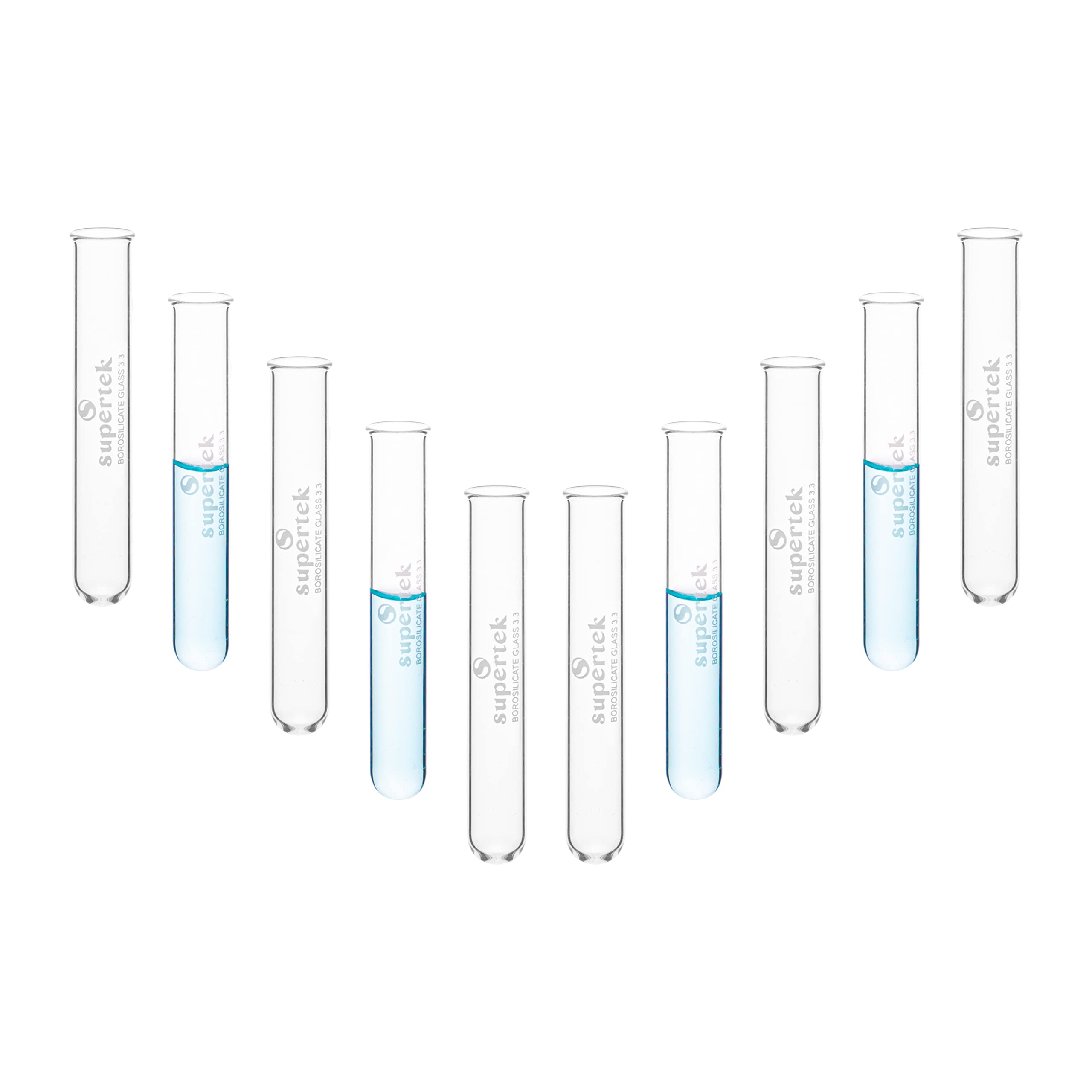 Supertek Borosilicate Glass Test Tube With Rim 100 x 12 mm, 8 ml Capacity | Heat & Chemical Durability | Perfect for Any School | College | Laboratory | Pack of 10 (B09FGDF8B2) Amazon Price History, Amazon Price Tracker