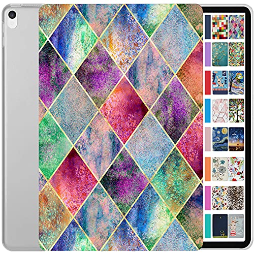 Image of DuraSafe Cases for iPad Air 3rd Gen 10.5 Inch 2017 /2019 [ PRO 10.5 Air 3 ] A1701 A1709 A1852 A2152 A2123 A2153 A2154 Printed Slim Hard Shell Protective Stand Cover - Diamond Grid
