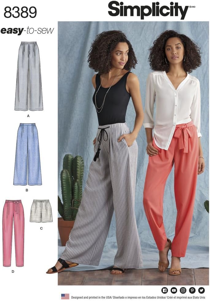 Patron de couture Simplicity D0667 de pantalon femme en tailles 34 à 42