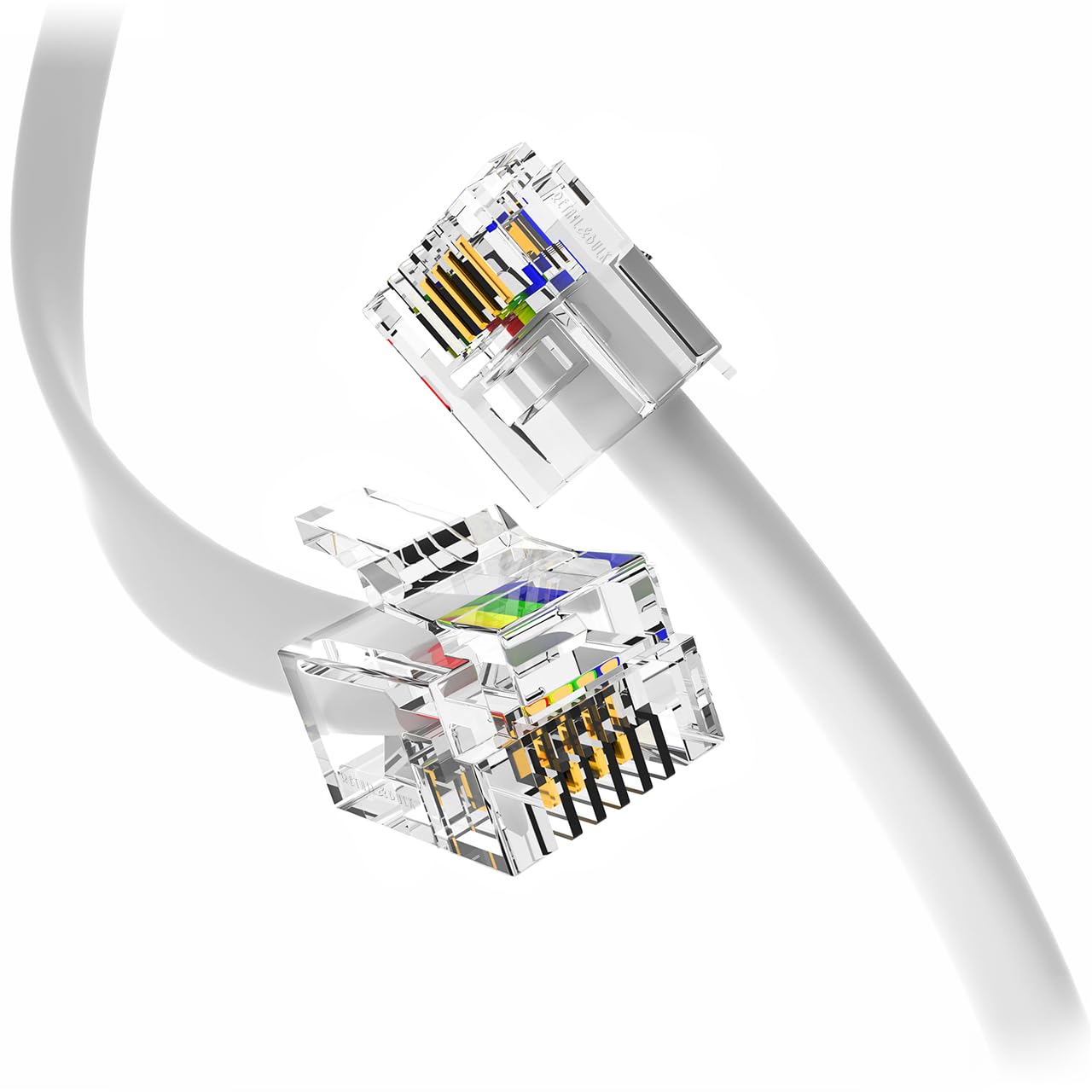 Telefonkabel (RJ11-Stecker auf Stecker, 6 p4c Telefonleitung, 15,2 cm, 3 Stück 12 Inches weiß