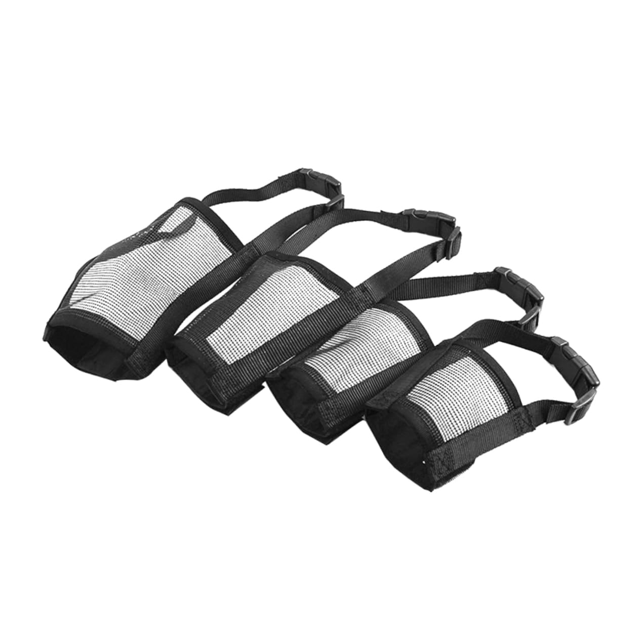 GALPADA Adjustable Black Nylon Mesh Dog Muzzle for Chewing Barking Biting Soft Comfortable Fit for Dogs Durable Strong for Training and Safety