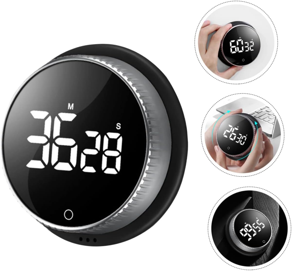 Zerodeko 3pcs Digital Kitchen Timer Rotating Gym Timer Countdown for Cooking Home Gym