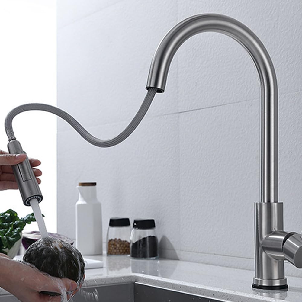 ZYCHSJXA Automatic Sensor Head Smart Kitchen Faucets Pull Out Spout Sink Mixer Taps Crane for Rotate Touch Induction Faucet Hot Cold Water Tap