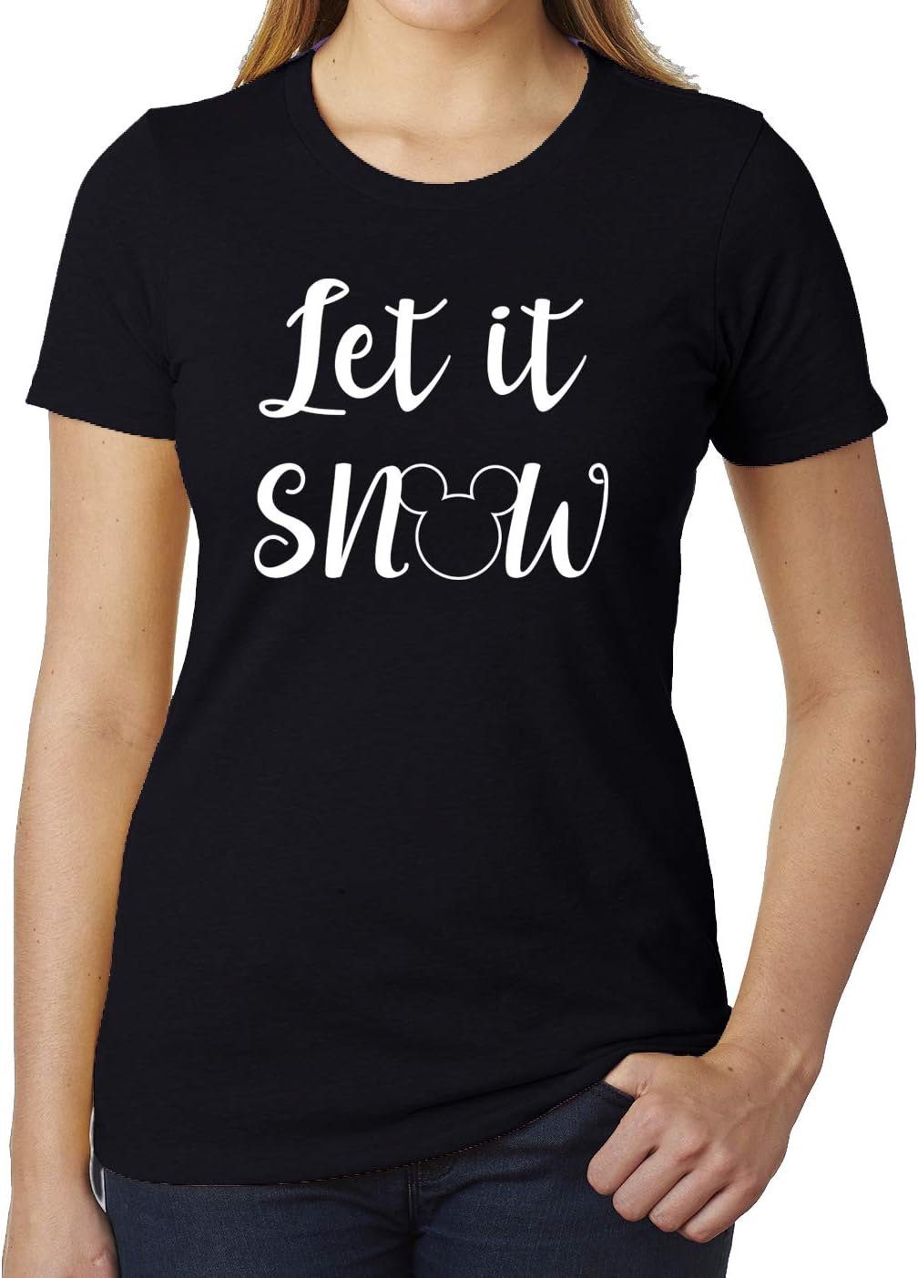 Let It Snow Mouse Woman's Shirts, Christmas Tees, Woman's Snow Mouse Shirts!
