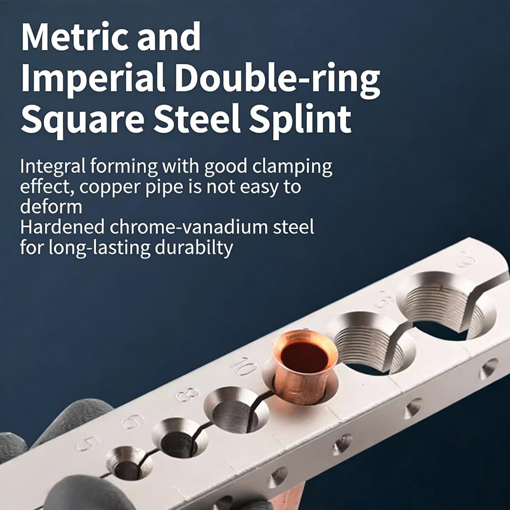 Kupfer Bördelwerkzeug, 45° Taumelbördelgerät, Klimaanlage Bördelgerät, Metrisch Zöllig 6-19mm 1/4"-3/4" Bördelgerät, für Kupfer, Messing, Aluminiumrohre(5-19mm)
