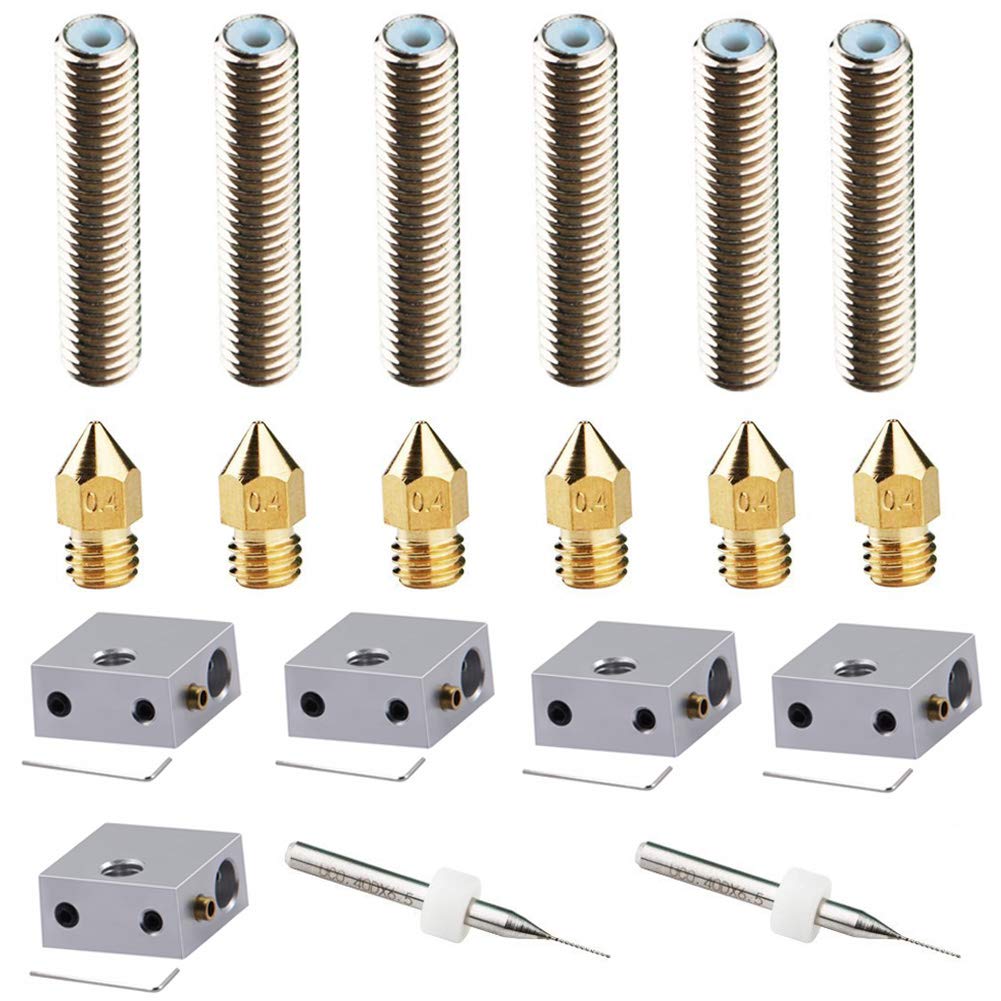 Accessoire de MK8 Makerbot 3D Imprimante 6Pcs 0.4MM Extrudeuse en laiton Tête d'impression Buse 6Pcs 30MM Longueur Extrudeuse 1,