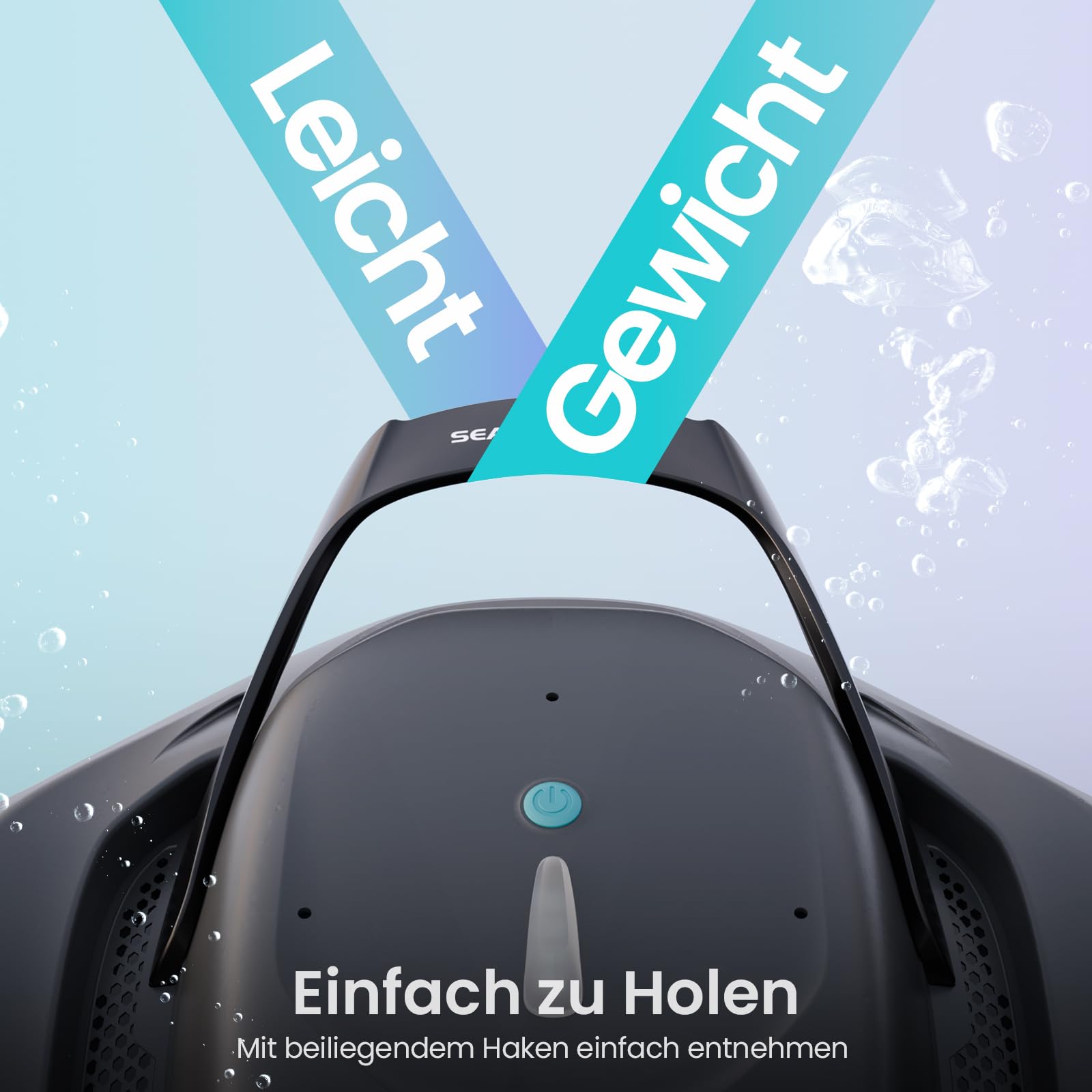 AIPER Seagull 800B Kabelloser Poolroboter, Selbstparkende Technologie, 90 Min Akkulaufzeit, Starke Saugkraft, LED-Anzeige, Ideal für Aufstellpools bis zu 80 m²