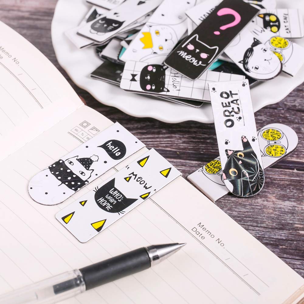 16 Segnalibri Magnetici A Forma Di Gatto Nero, Simpatici E Creativi, Per Studenti E Lettori, Regalo Originale