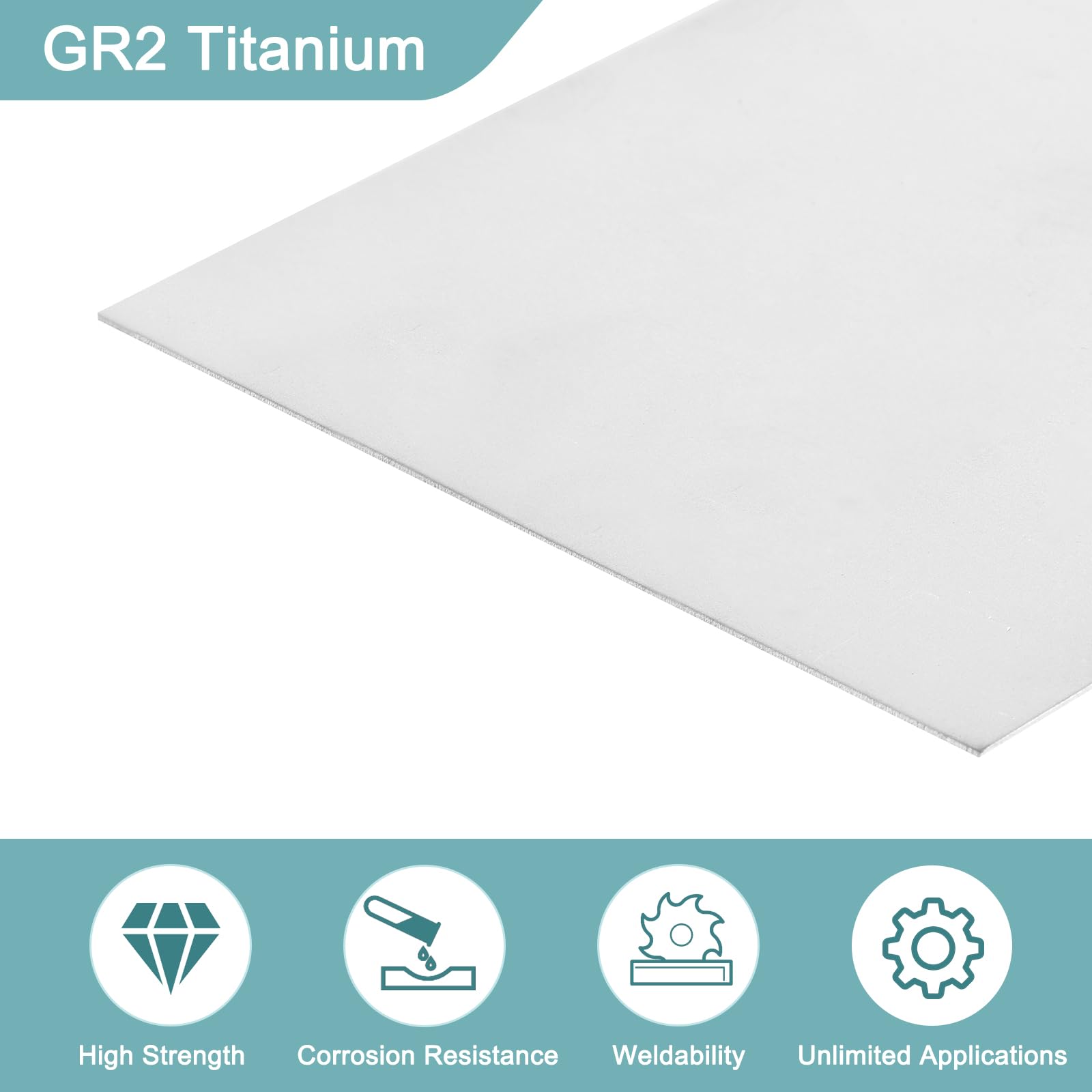 uxcell Lot de 2 plaques de titane GR2, 100 x 100 x 1 mm, en alliage de titane pour machines industrielles pour le travail des métaux (10,2 x 10,2 x 0,1 cm)