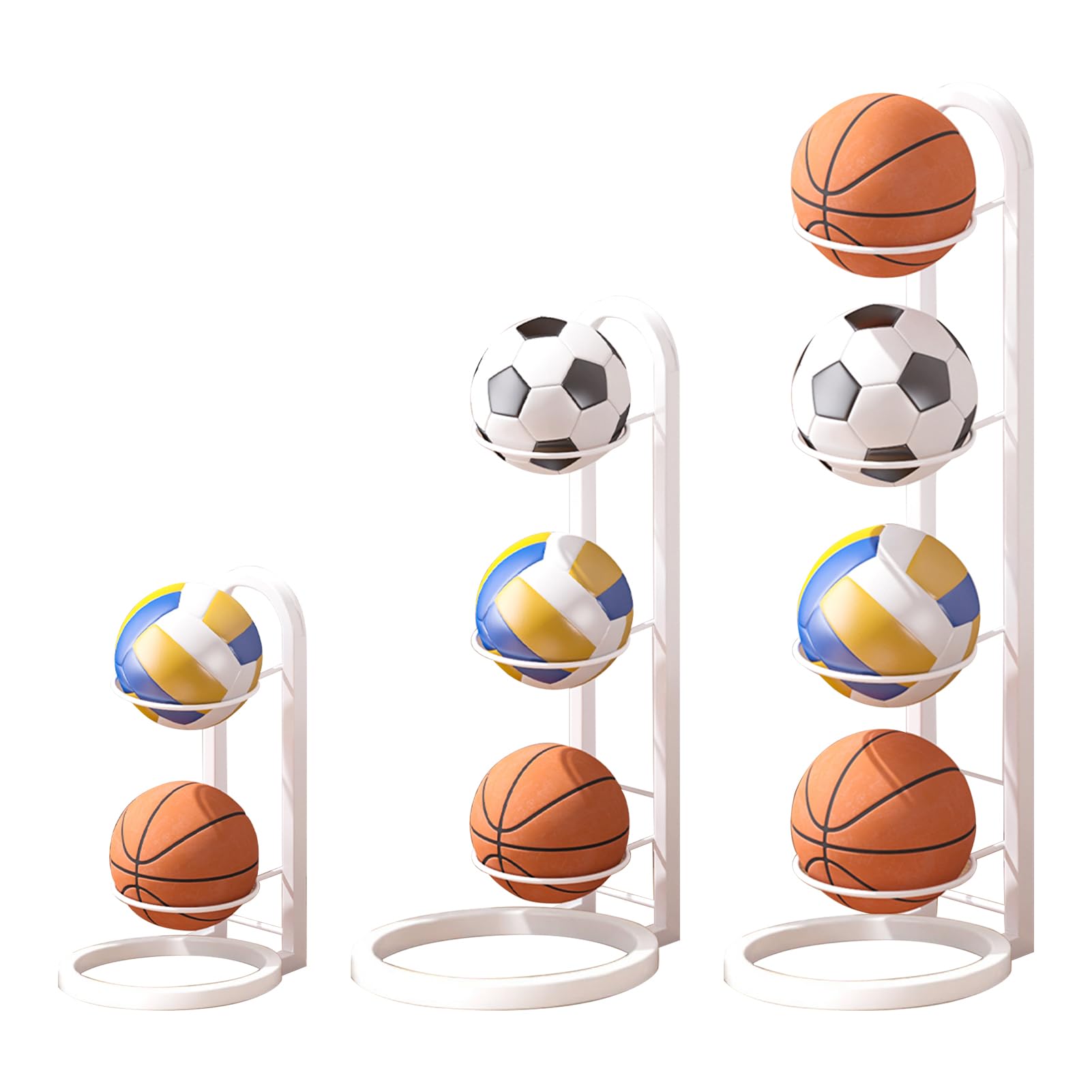 Pionowy stojak na balony, biały uchwyt na balony do koszykówki i piłki nożnej, sypialni i garażu, stojak na piłki sportowe, idealny do pokoju dziecięcego