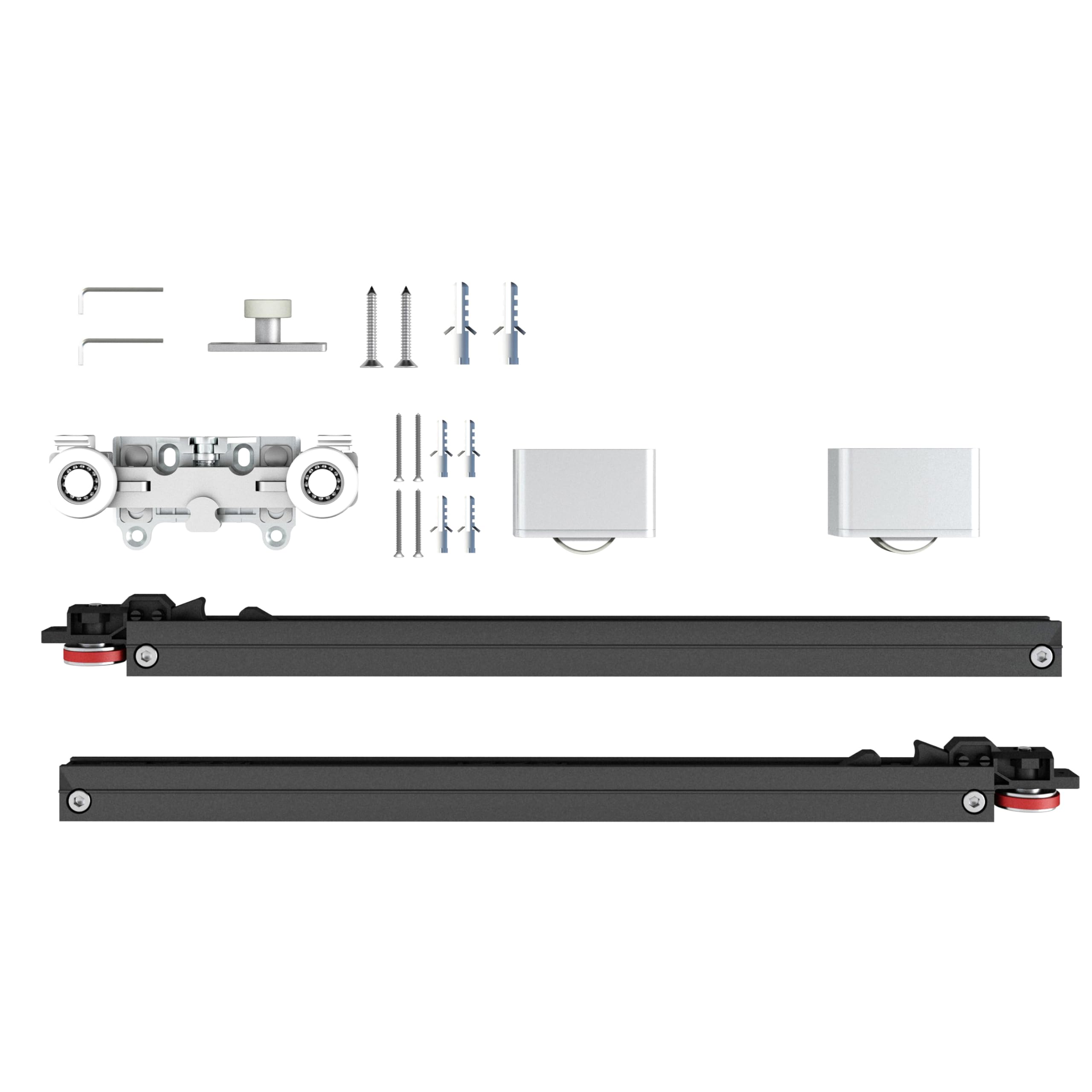 40 in. x 84 in. Full Lite Frost Glass Black Steel Frame Interior Sliding Barn Door with Hardware Kit Hidden Track System