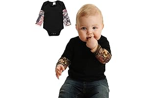 PAUBOLI Fake Tattoo Sleeve Bodysuit for Tiny Tots