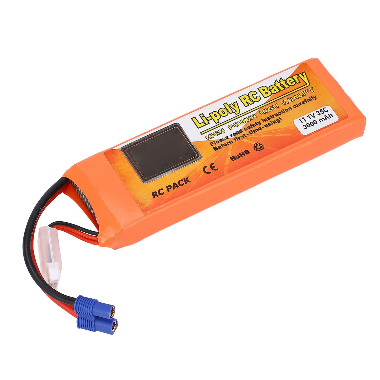 Batería Lipo 3S 3000mAh 11.1V 35C Soft Pack RC Batería con Conector Deans T, Batería de Reemplazo de Seguridad Liviana Portátil Quadcopter con Enchufe EC3 para Avión Lancha Rápida