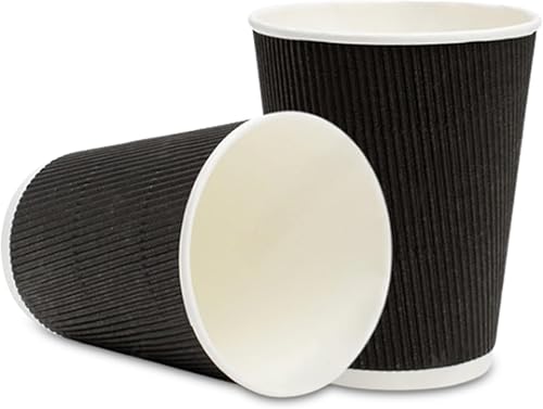 Vista 238 de Vasos de café de papel aislado de pared corrugada, 8 oz, Anaranjado