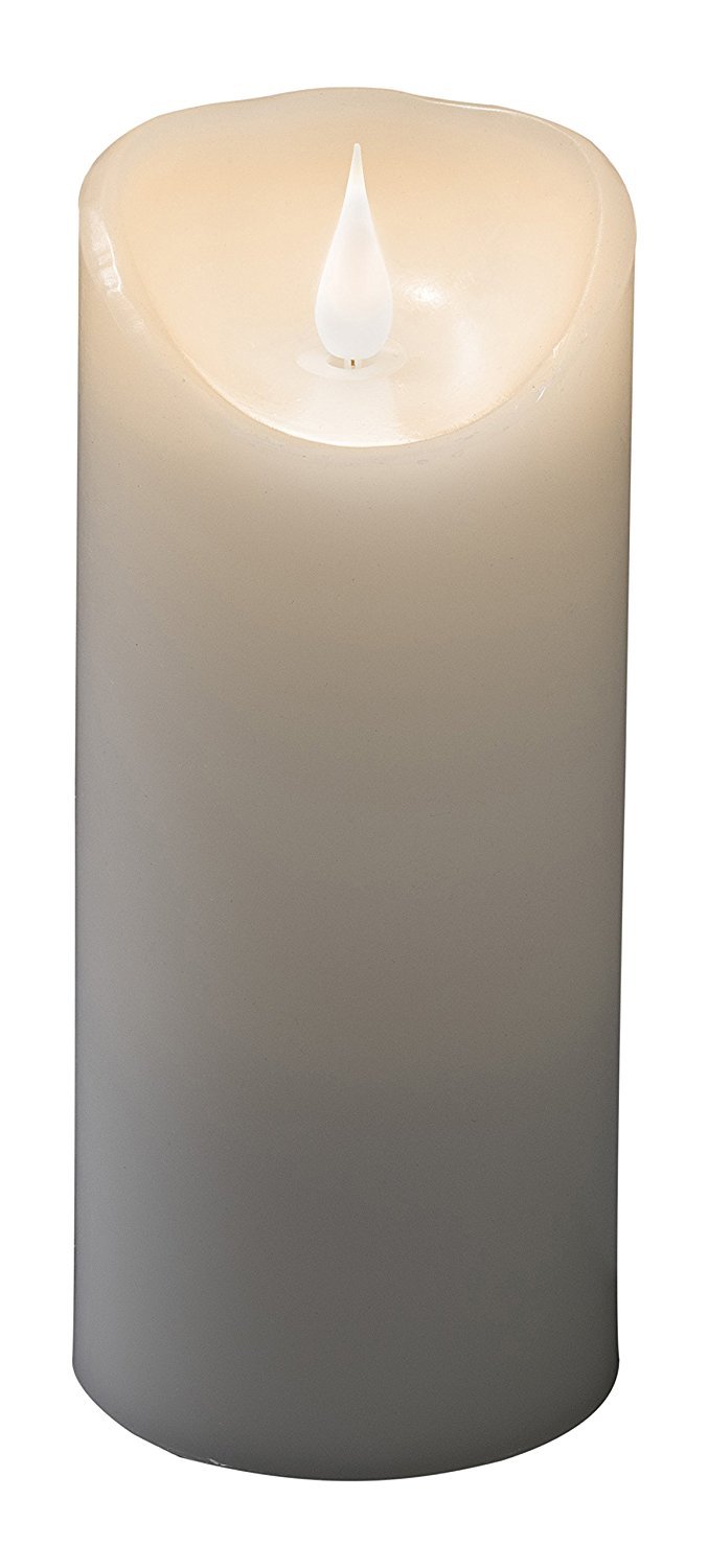 Konstsmide Świece bateryjne 3D Living Light, zasilana bateriami, migoczący, ruchomy płomień, prawdziwy wosk, funkcja timera na 4 lub 8 godzin, 16 x 10 cm, ciepła biel