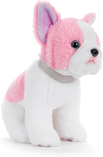Miniatura 3 de DEMDACO Animalcraft - Peluche suave de poliéster, 8 x 7 pulgadas, peluche de peluche, color rosa y blanco, Bulldog francés
