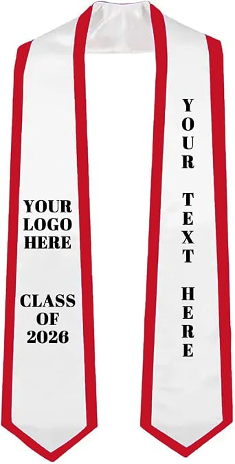 Personalized Graduation Stoles Class of 2026 Custom Stole with Name School Emblem Graduation Sash Gift for Women & Men