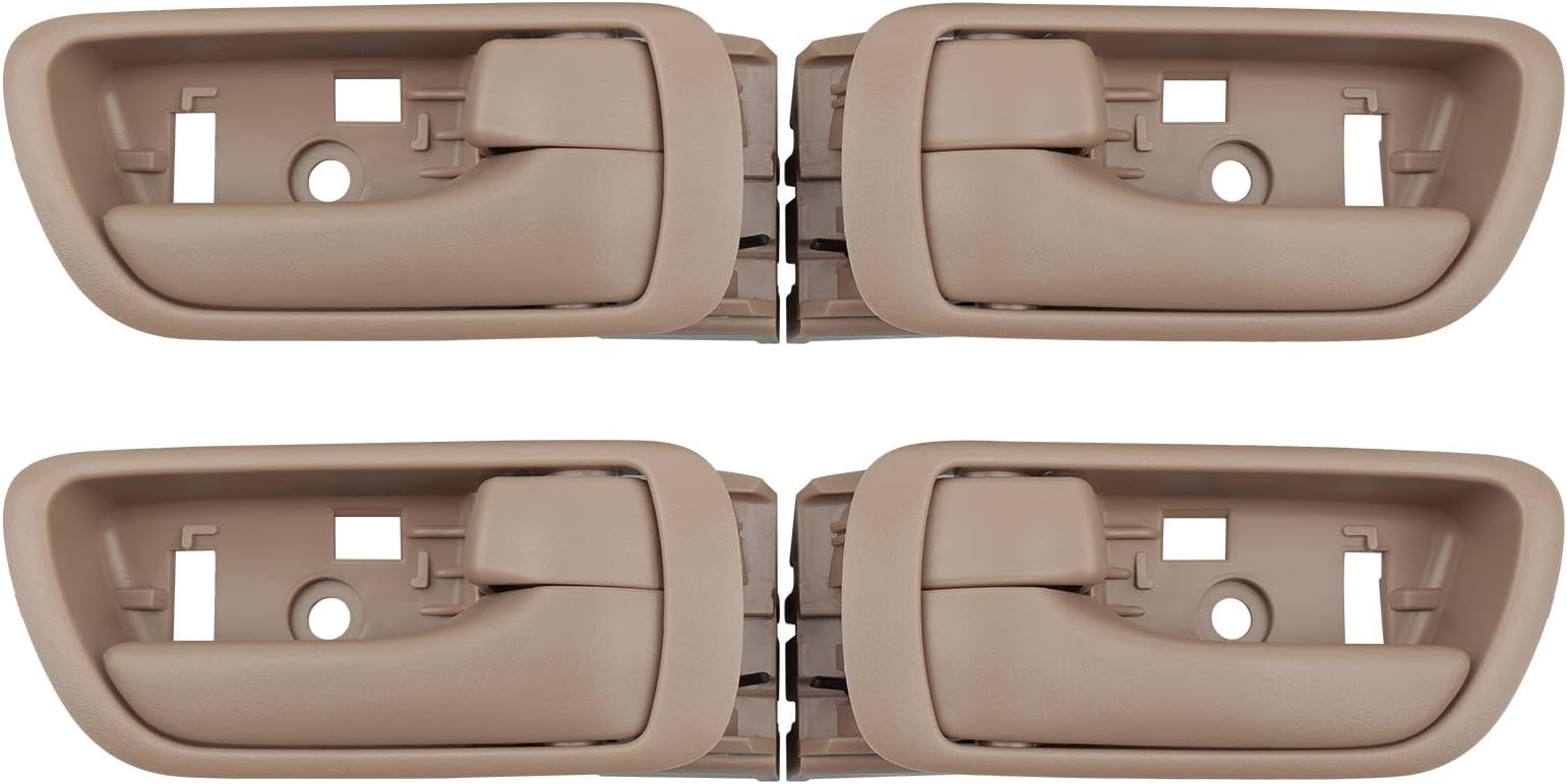 Interior Door Handles Set 4PCS, Front & Rear Inside Left Driver & Right Passenger Side Beige Handle With Door Lock Button, Compatible with Toyota Camry 2002-2006, Replaces# 6920633030E 6920533030E