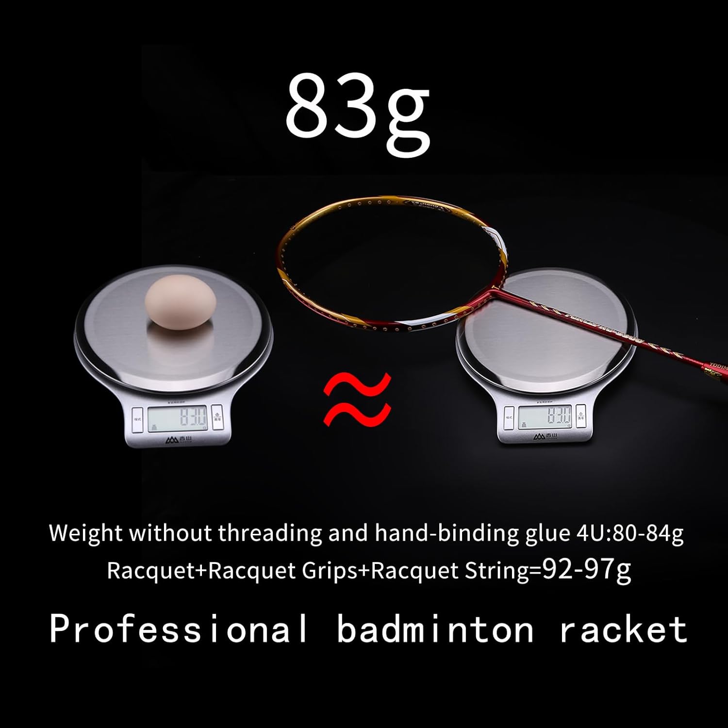 2 Player Graphite Badminton Racket Set - Including 1 Badminton Bag/1 Rackets/2 Feather Shuttlecocks/12