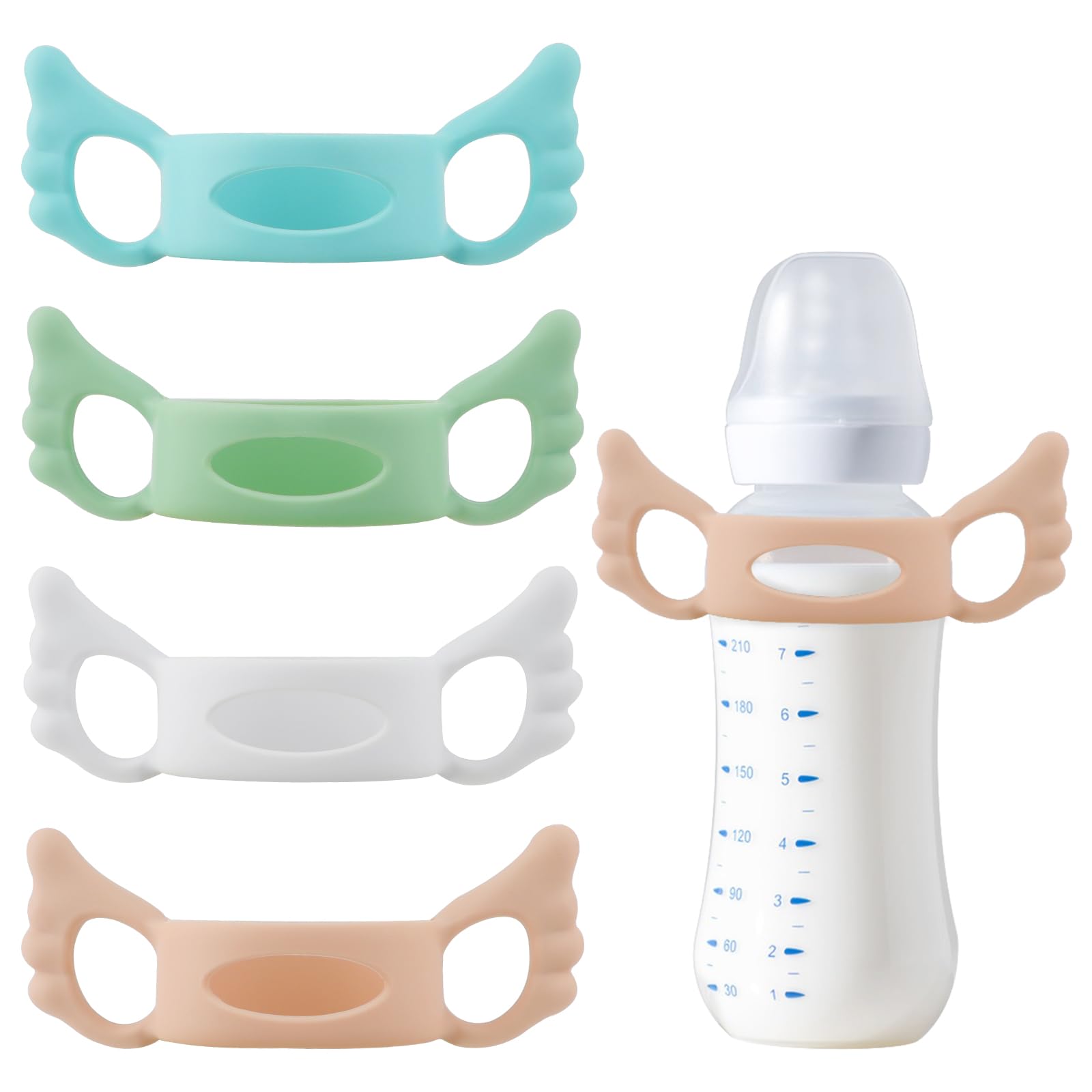 2 Poignées De Biberon En Silicone - Col Large Pour Bébé - Apprentissage Autonomie