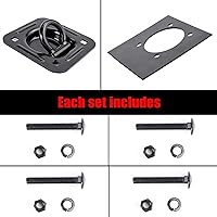 Vista 3 de Black 4Pack X Recessed Tie Down D-Rings Anchor, 6,000 lb. Capacity, with Backing Support Plates, for Flatbed Trailer/Truck, Great for Securing