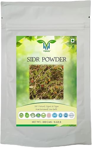 Sidr en polvo unisex para rostro y piel, ayuda en el cuidado de la piel, natural, 100% hojas de ziziphus nummularia molidas (3.53 onzas)