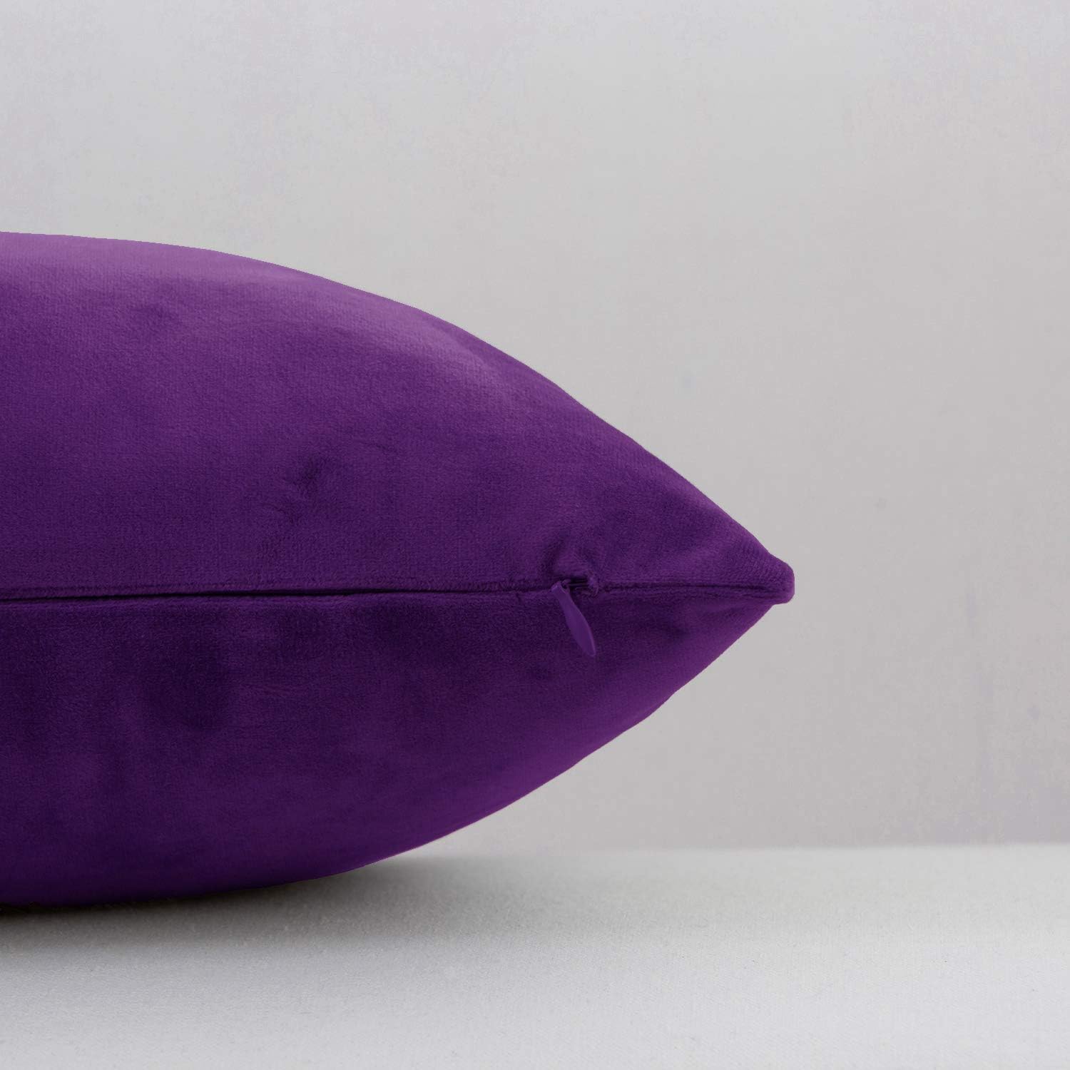 HWY 50 Purple Throw Pillows Covers Set 22x22 Inch for Couch Sofa Bed Living Room, Velvet Soft Cozy Solid Decorative Square Throw Pillow Cases Cushion Cover Pack of 2