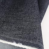 TOLKO Baumwollstoffe schwerer Denim Jeans Stoff | vorgewaschen | weicher Bekleidungsstoff für Hose Jacke Rock | robuster Jeansstoff | 150cm breit | Stoffe zum Nähen Meterware Baumwolle (Schwarz Blau)