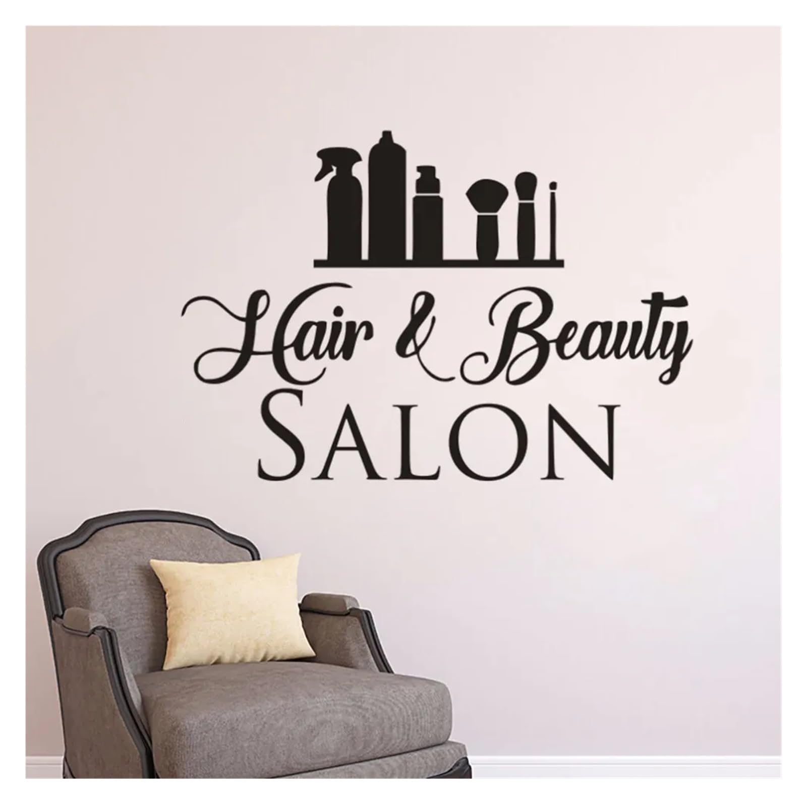 Abnehmbarer Wandaufkleber Friseur-Symbol - 42x51 Cm Vinyl Wandtattoo Für Schönheitssalon & Barbershop - Einfach Anzubringen