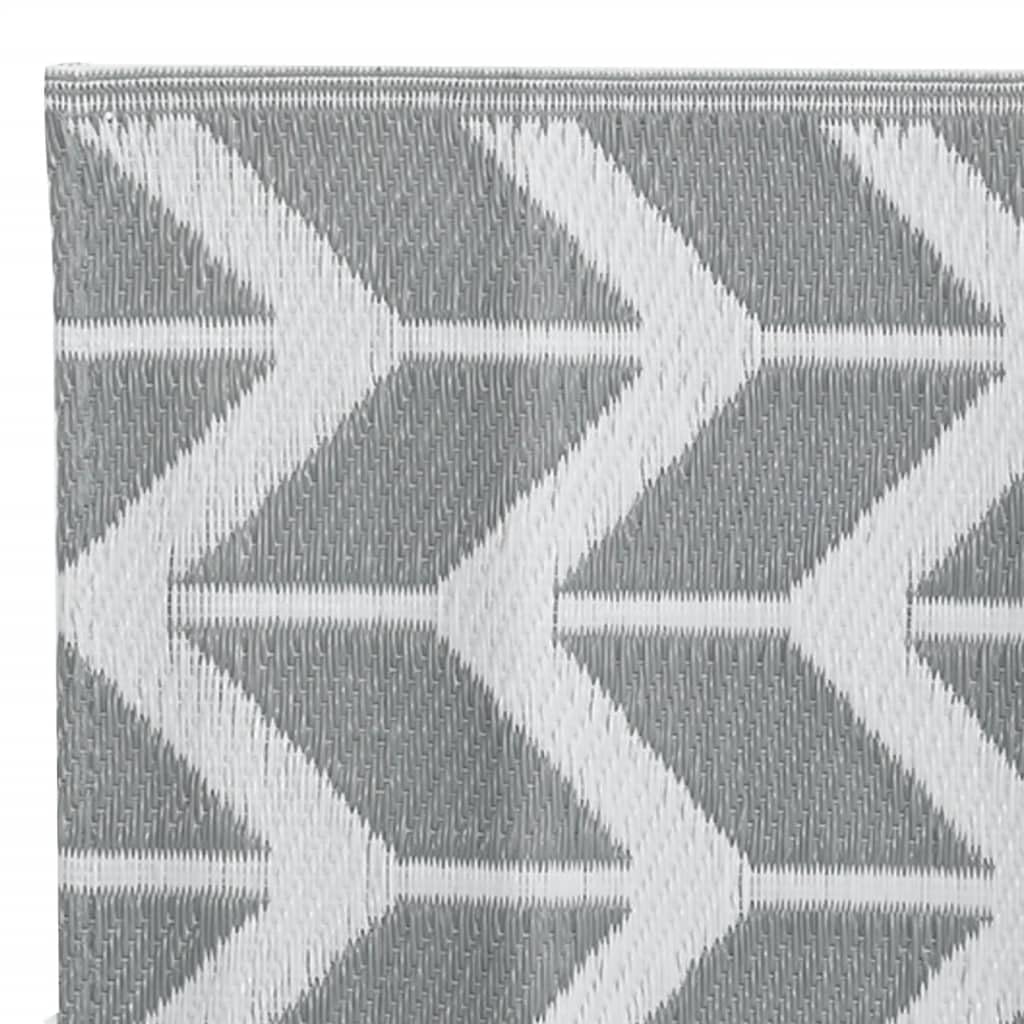 ARAKIL Tapis d'extérieur 160 x 230 cm - Tapis de jardin réversible pour balcon, terrasse et salon - Tapis en plastique facile d'entretien - Gris