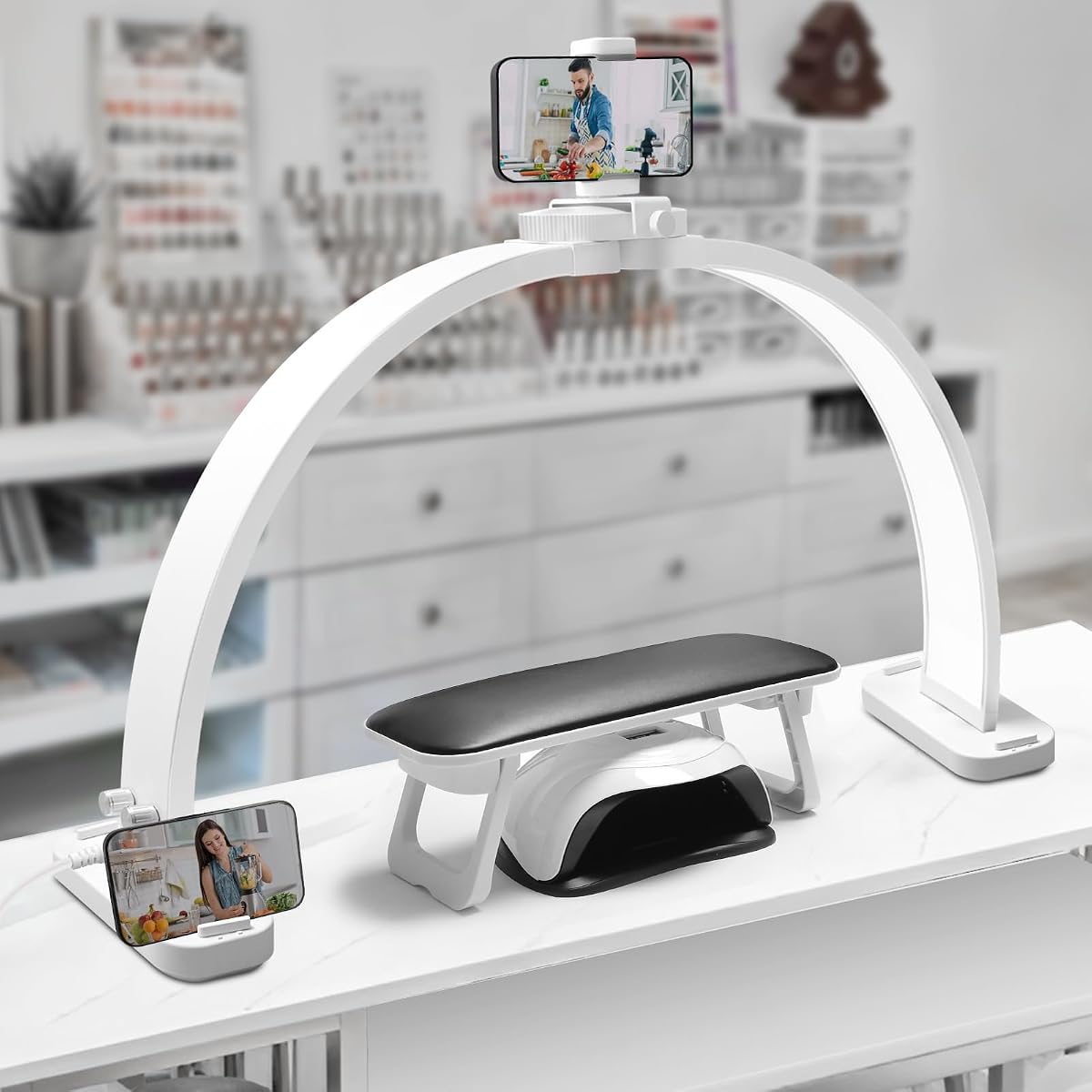 Cgbe Half Moon Light For Nail Desk: Extra Large 30.7'' Nail Desk Light With