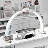 CGBE Half-Moon Nail Light for Desk : Professional Manicurist Table Lamp for Nail Salon Lighting and Eyelash Extensions with Phone Holder - Extra Large 30.7