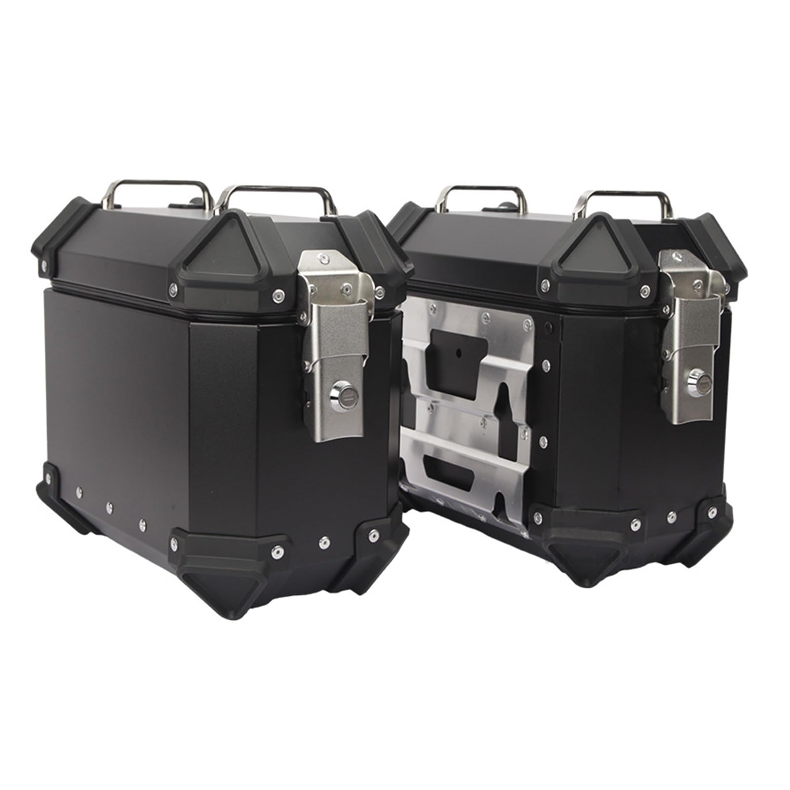 Boîte Latérale De Moto en Alliage D'aluminium 18L Coffre Latéral Moto Valise À Dégagement Rapide Côté Boîte De Rangement Sacoches De Selle avec Verrouillage De Sécurité