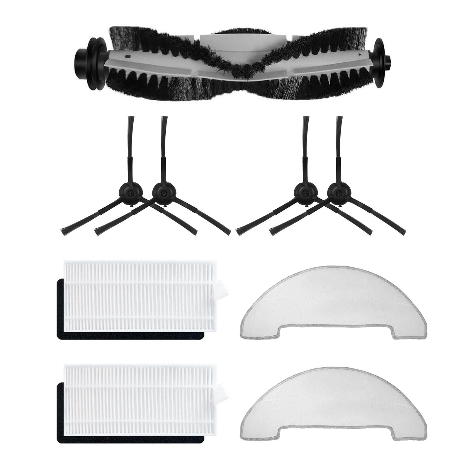 Kalttoy Mop Pads Roller Brush Sweeping Robot Side Brush Robot Vacuum Accessories ABS for HR1010 Sweeper Main