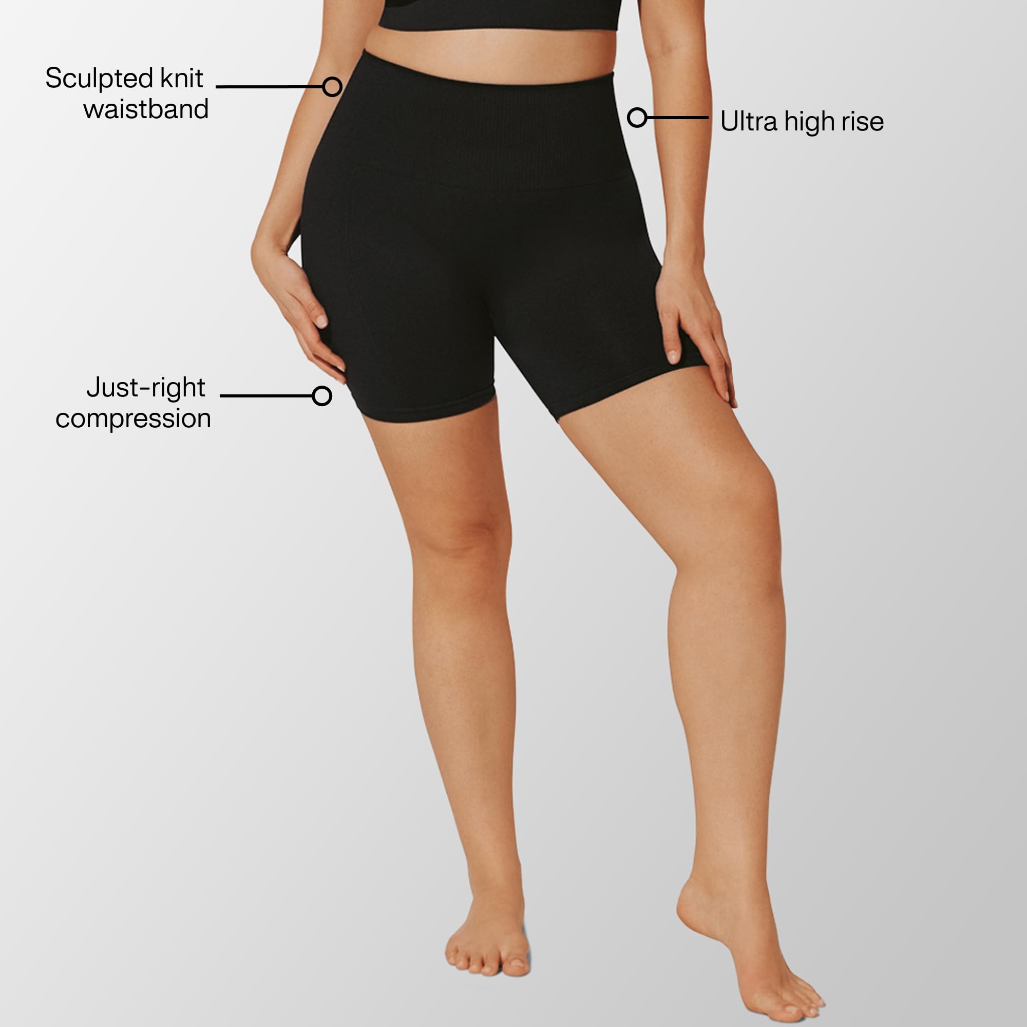 ThirdLove Flex Bike-Shorts, nahtlose Kompressions-Shorts mit hoher Taille für Damen, Sportbekleidung für Fitnessstudio, Yoga, Volleyball oder Laufen