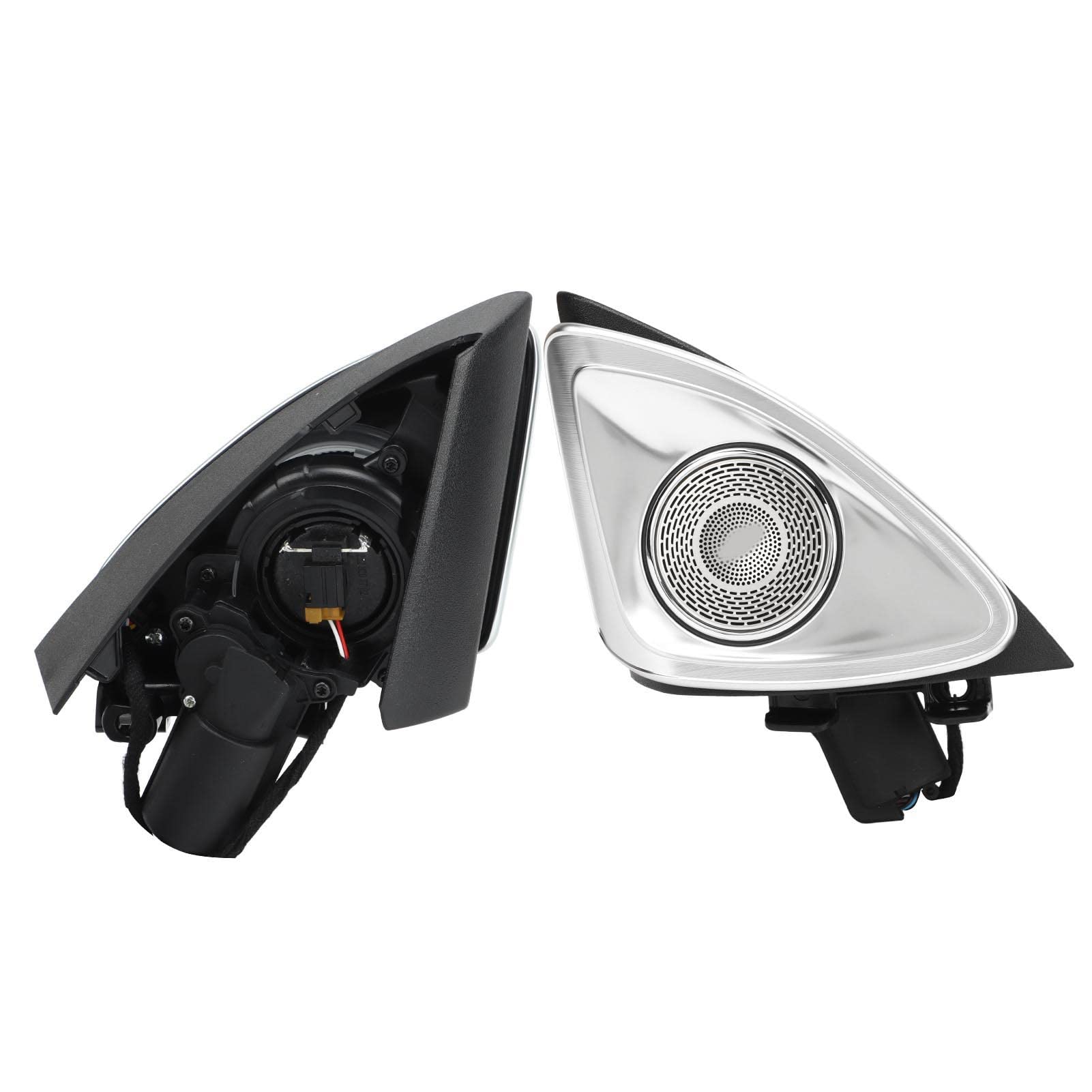 Tweeters de Altavoces de Audio para Automóvil, Juego Tweeters Altavoz con Rotación 4D para Clase E W213 2017-2021, Superficie Lisa, Luz Ambiental LED 64 Colores, Actualización Sonido Automática