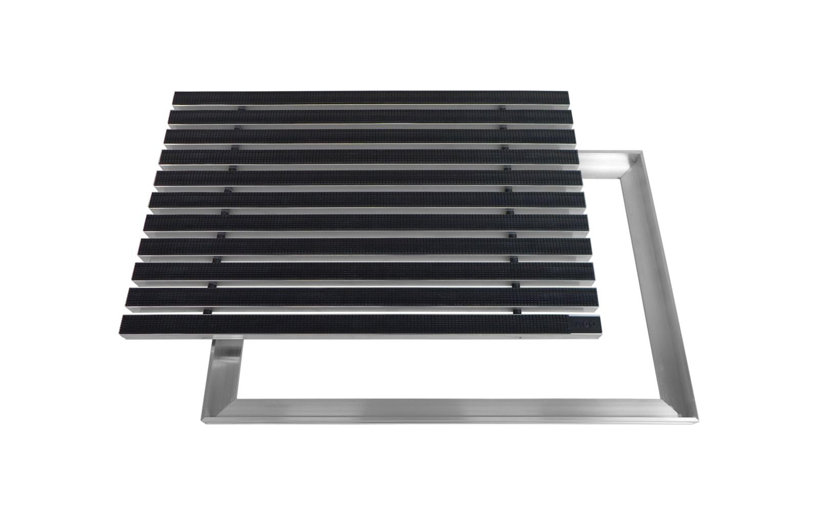 ACO Eingangsmatte 60x40 Gummi schwarz mit ALU Winkelrahmen Fußmatte Türmatte Abstreifer