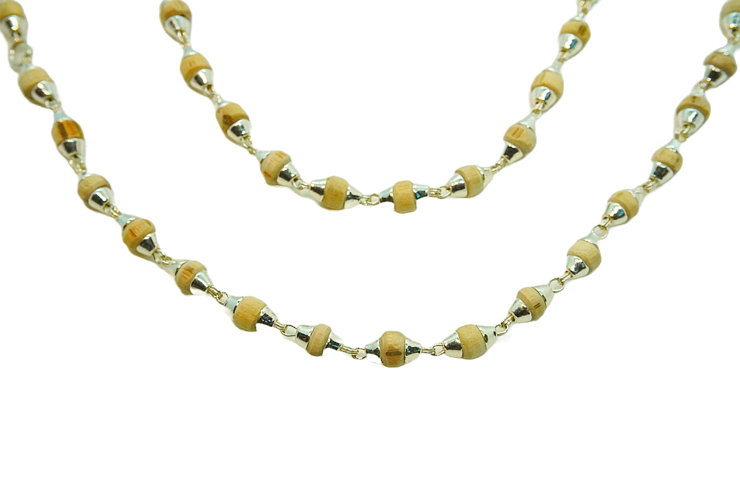 Original Designer Tulsi Kanthi Mala Handmade From Vrindavan (Silver Plated Real Tulsi)