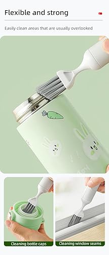 Miniatura 6 de Juego de cepillos para botellas 6 en 1 con soporte, kit de limpieza multiusos para biberones, botellas de agua reutilizables, popotes y tapas, sin