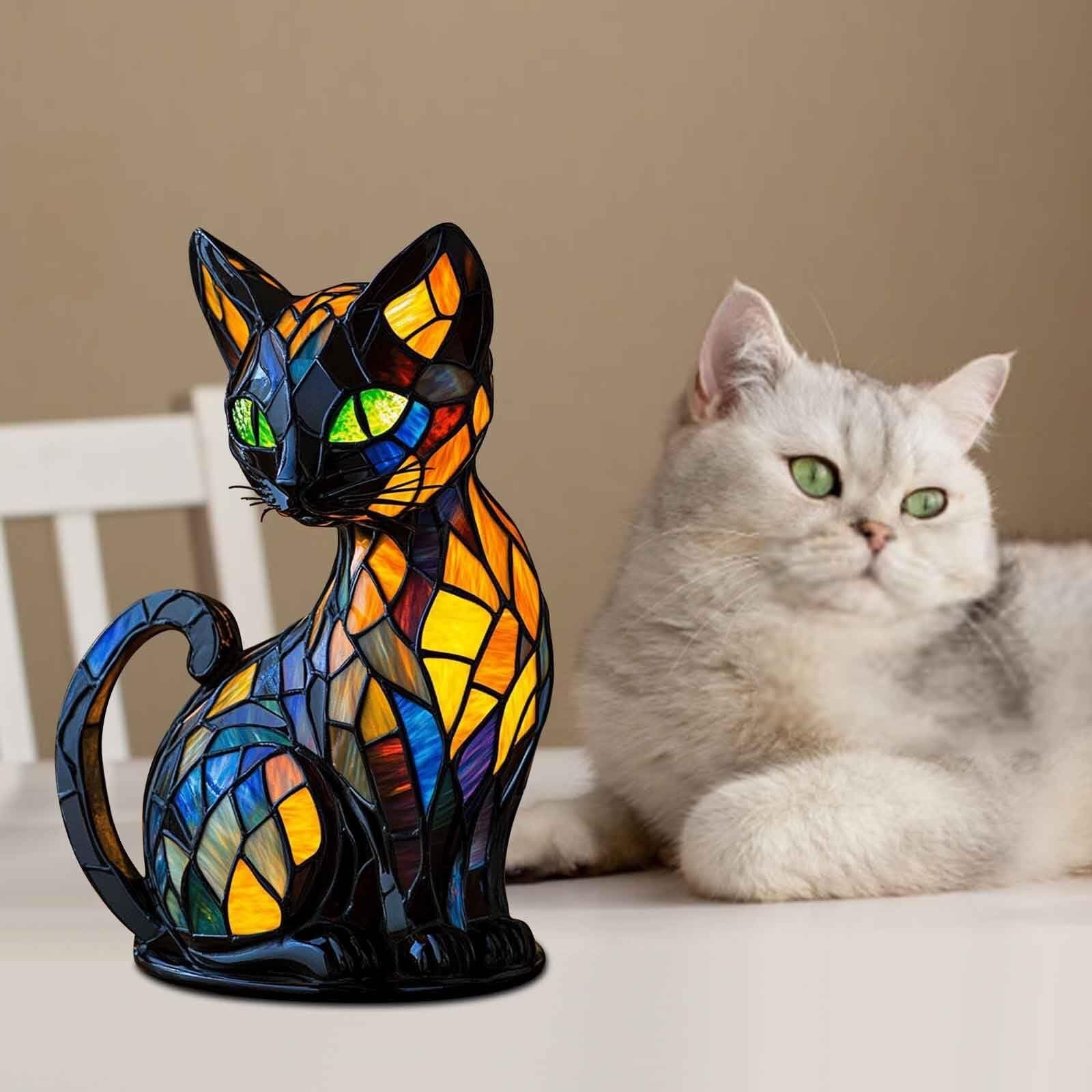 Amazon.co.jp: 猫ランプステンドグラス、犬ランプ、動物シリーズ