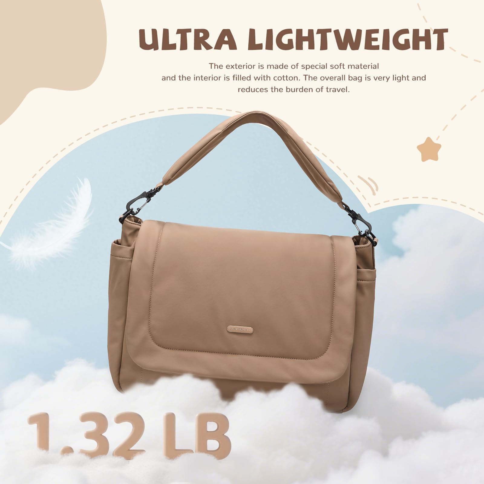 Torba na pieluchy 22 l, duża pojemność pieluchy dla niemowląt torby podróżne crossbody torba szpitalna dla mamy