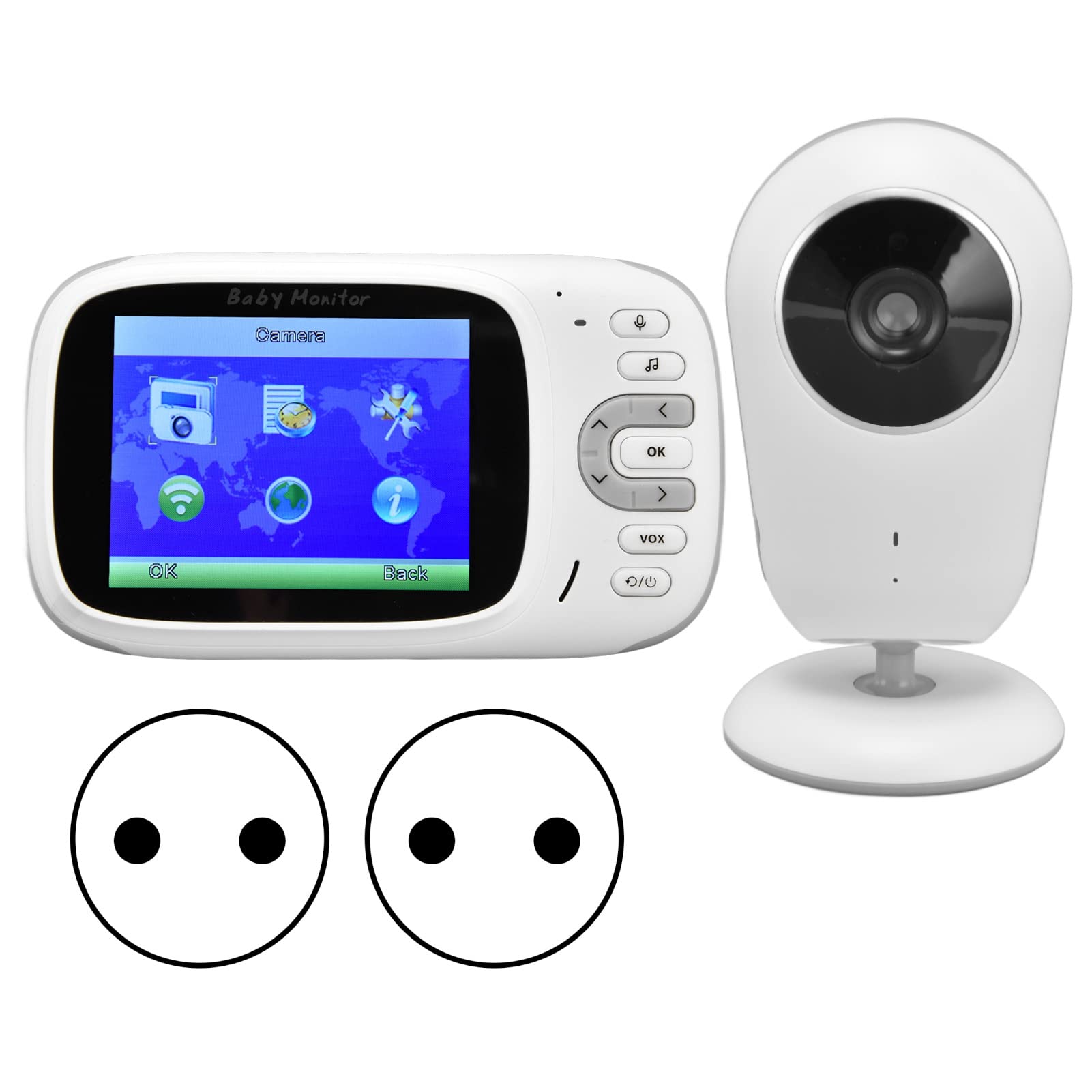 Weiyo Video Baby Monitor Portable Wireless Baby Monitor with Camera  and Audio for Home Security, Two Way Intercom, Temperature Monitoring
