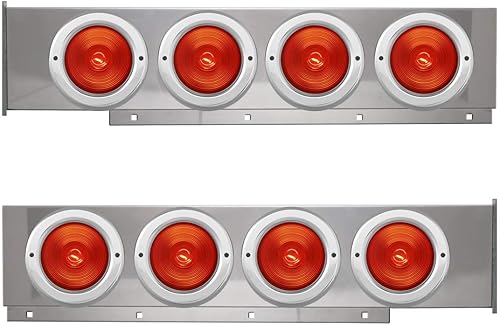 GG Grand General 81131 - Colgador de acero inoxidable con luz incandescente roja de 4 pulgadas y borde SS, par