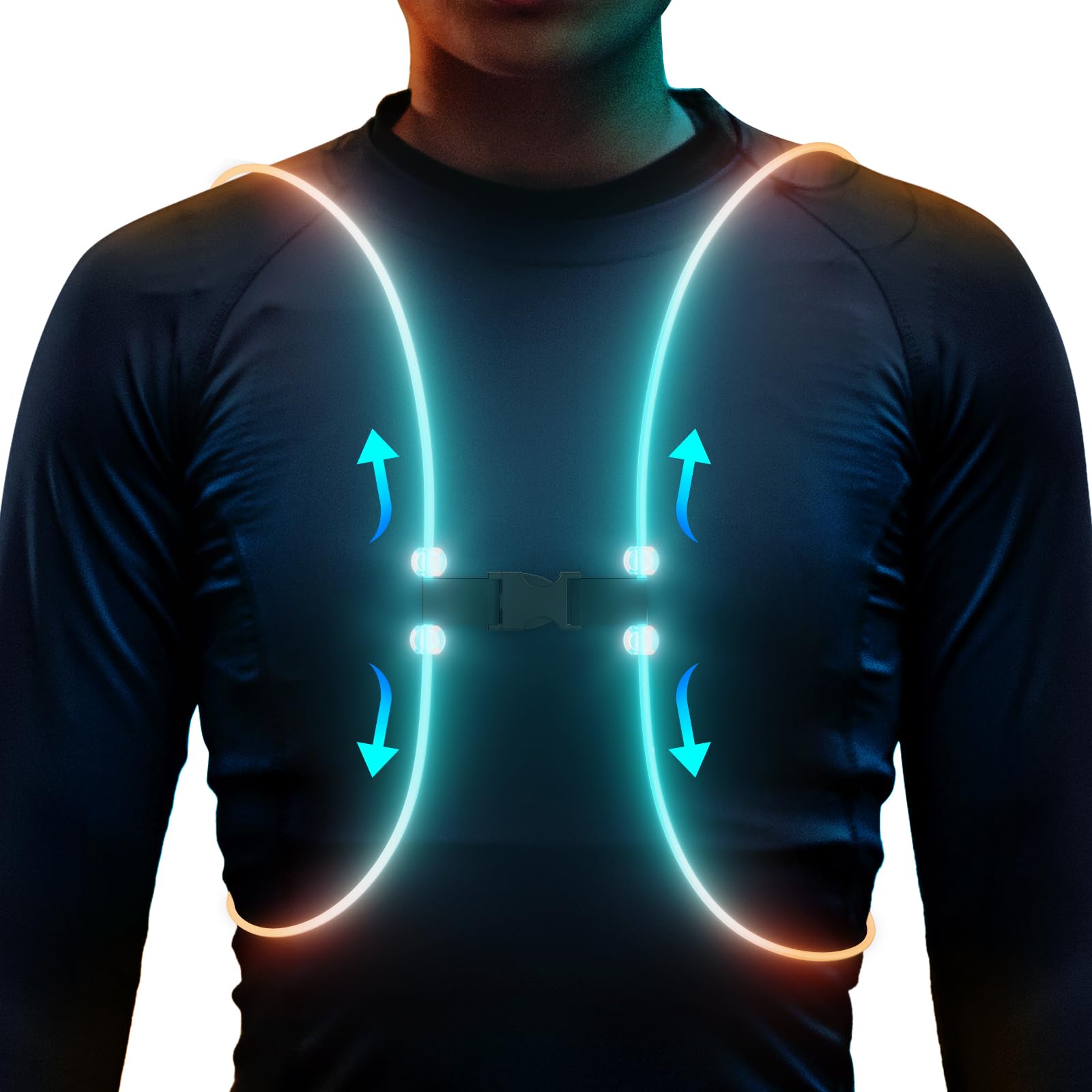 CINTHIA Luces de correr para corredores, chaleco reflectante para mujeres y hombres, talla S
