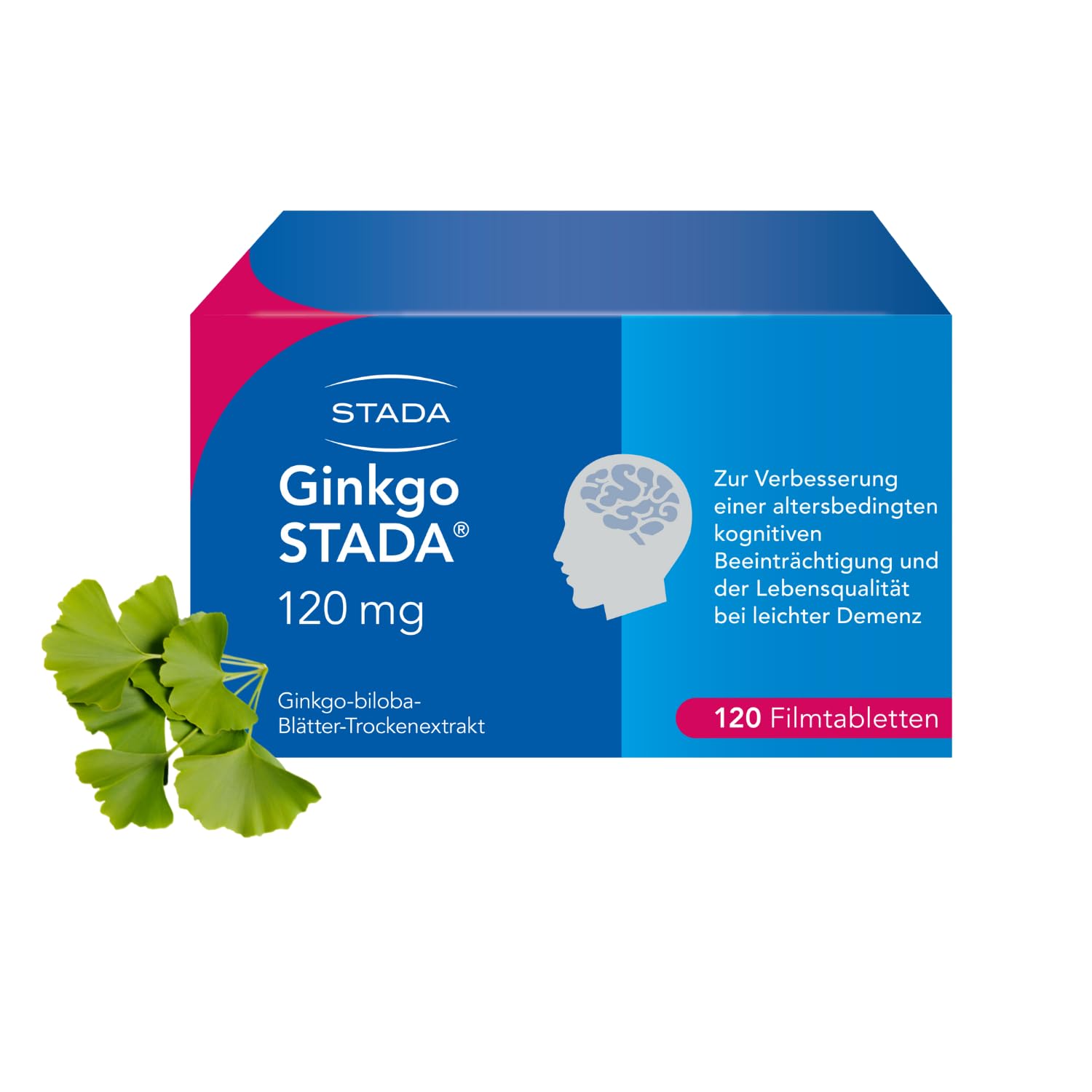 STADA Ginkgo 120 mg Filmtabletten für Gedächtnis & Konzentration, 120 Stück