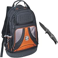 Vista 2 de Klein Tools Kit de mochila y alicates con mochila Tradesman Pro de 39 bolsillos, navaja de bolsillo para electricistas y juego de alicates de 3