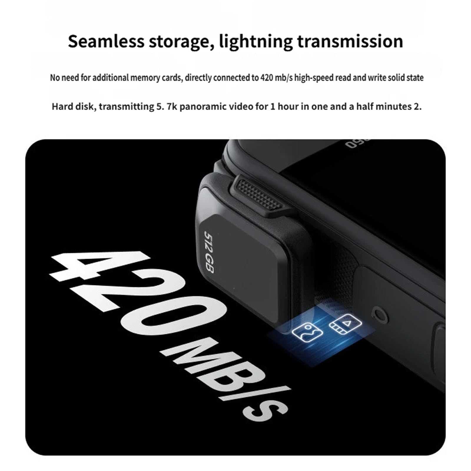 Efficiente lettore di unità USB C da 512 GB con velocità di 420 MB / S, chiavetta USB C esterna per filmmaking professionale unità esterna
